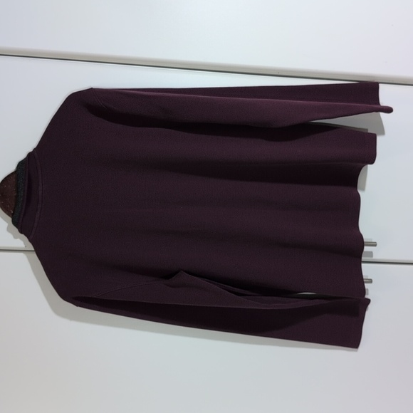 DKNY 1/4 Zip Mock Neck Long Sleeve Pullover Sweater Men Small Burgundy - Picture 6 of 10